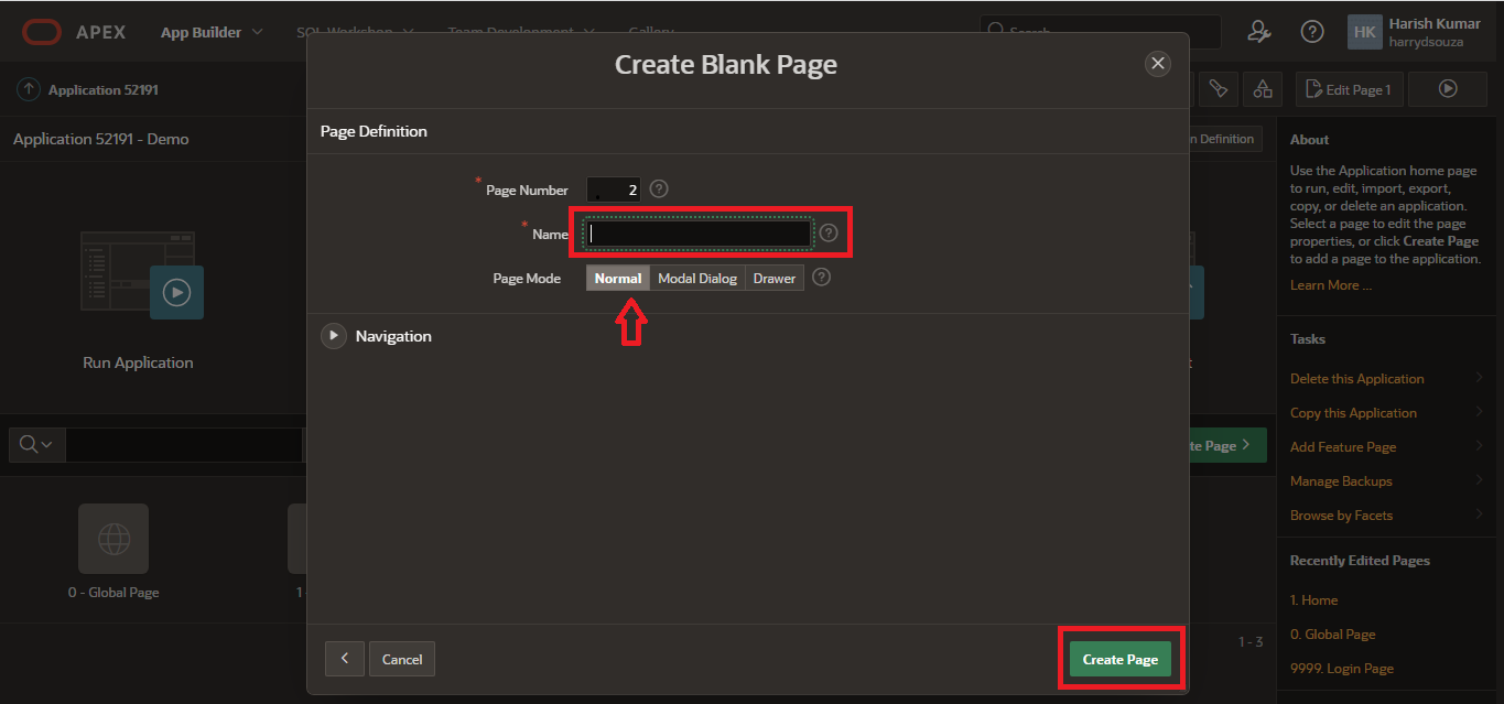 How to Create Page in Oracle APEX 22.2.0 ? - Ontoor blogs