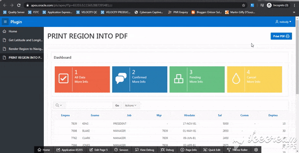 How To Print Apex Region Into PDF Format In Oracle APEX Ontoor Blogs