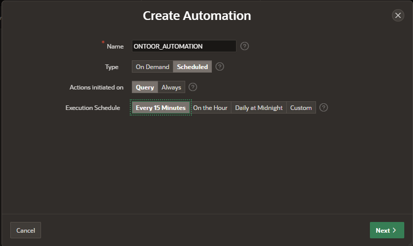 APEX_AUTOMATION in oracle APEX